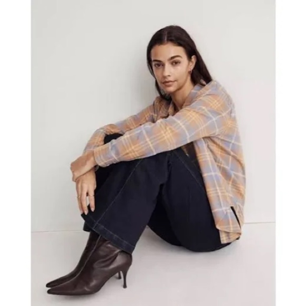 Madewell Flannel Oversized button Down Shirt Sz Small